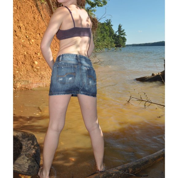 Womens Tilt miniskirt, sz 00, factory distressing - Picture 8 of 10